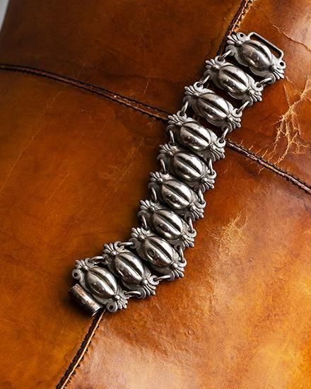VINTAGE】40-50s Vintage Mexican Silver Art Decot Bracelet