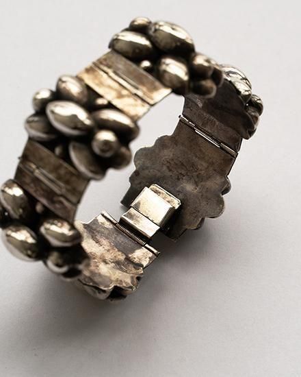 VINTAGE】40-50s Vintage Mexican Silver Art Decot Bracelet