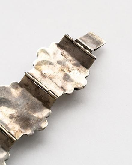 VINTAGE】40-50s Vintage Mexican Silver Art Decot Bracelet