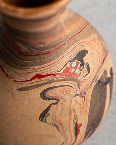 VINTAGE】Nemadji Pottery Flower Base ”Made In USA