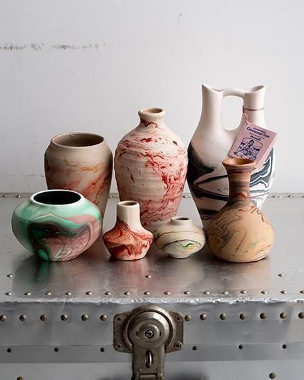 VINTAGE】Nemadji Pottery Flower Base ”Made In USA