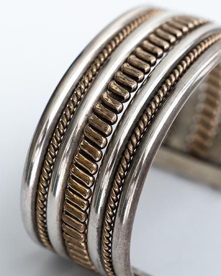 Indian Jewelry】Navajo『Tahe』12K Gold Filled Wide Bangle
