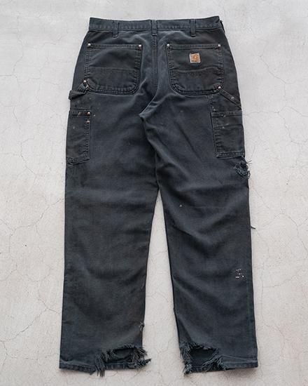 Carhartt Double Knee Pantsブラック 米国製 ダメージ系 Re FORT】90-00s Carhartt Black Double Knee Pants『Crash
