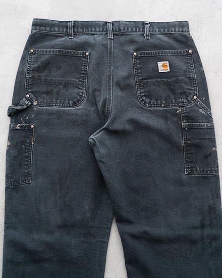 Carhartt Double Knee Pantsブラック 米国製 ダメージ系 ヴィンテージ ヒゲ CARHARTT DOUBLE KNEE カーハート ダブルニー
