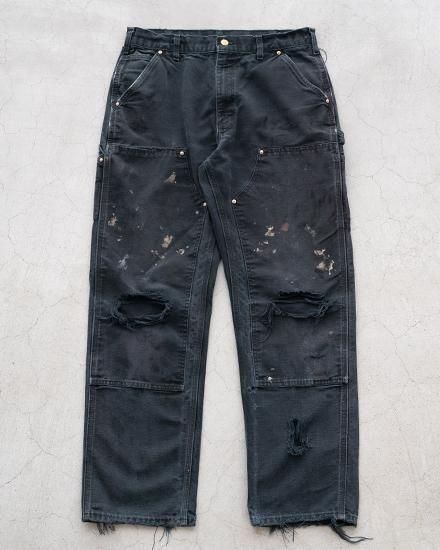 限定価格❗️80s'〜90s' ？Carhartt 希望まで値下げします！ Re FORT】90-00s Carhartt Black Double Knee Pants『Crash