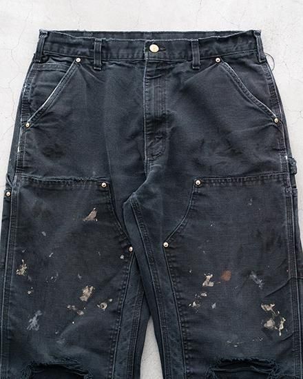 90s Carhartt w knee black USA製 希少サイズ Re FORT】90-00s Carhartt Black Double Knee Pants『Crash