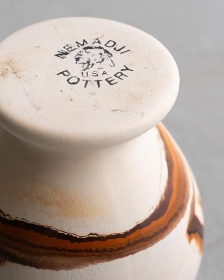 VINTAGE】Nemadji Pottery Flower Base ”Made In USA