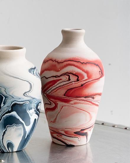 VINTAGE】Nemadji Pottery Flower Base ”Made In USA