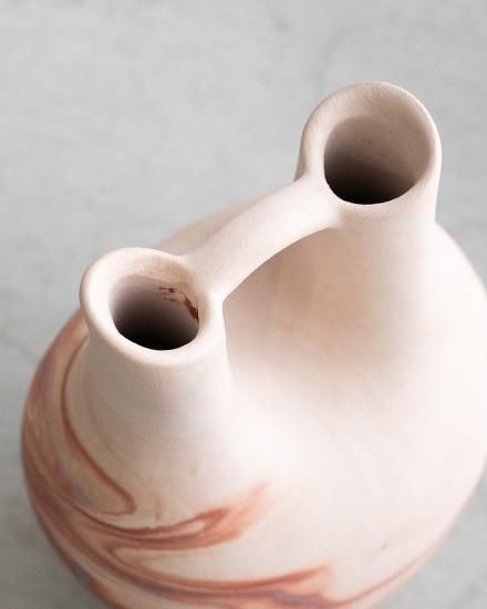 VINTAGE】Nemadji Pottery Flower Base ”Made In USA