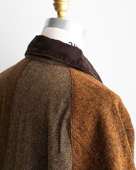 ビンテージ　アンティーク　TEDDI アメリカ製　USA ジレ一体型ジャケット Yoused / ユーズド】Old Harris Tweed Remake Drivers Jacket