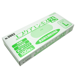 エブノ No.3002 エブケアエンボス25 箱入 半透明 L 100枚 外エンボス 使い捨て手袋 食品衛生法適合 -  飲食店様向け業務用消耗品ネットショップ ｜ サプデリ