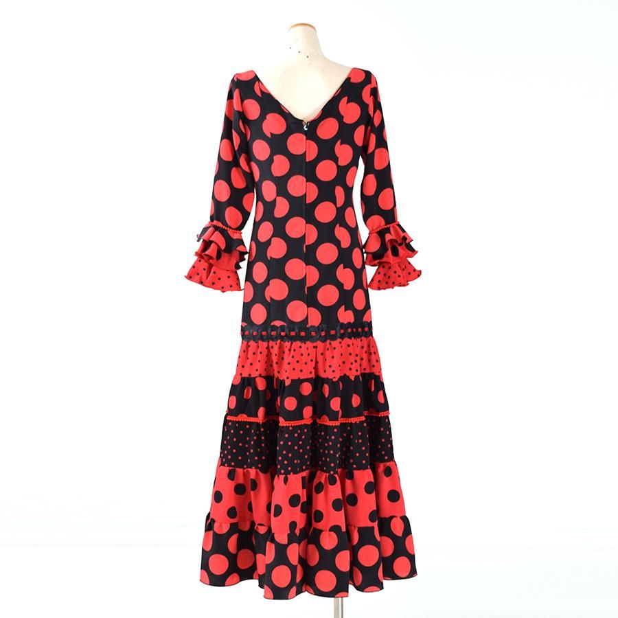 MARIACRUZ　フラメンコドレスワンピース　ドット柄　一箇所ほつれ有り MariQuita,マリキータ,フラメンコ, 衣装, ドレス, ワンピース