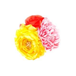 フラメンコシージョ マリキータ 黄色とピンク フラメンコ用造花や造花コームは、MariQuitaで。