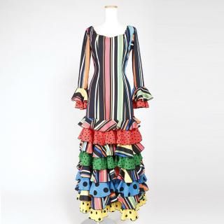 MARIACRUZ　フラメンコドレスワンピース　ドット柄　一箇所ほつれ有り MariQuita,マリキータ,フラメンコ, 衣装, ドレス, ワンピース