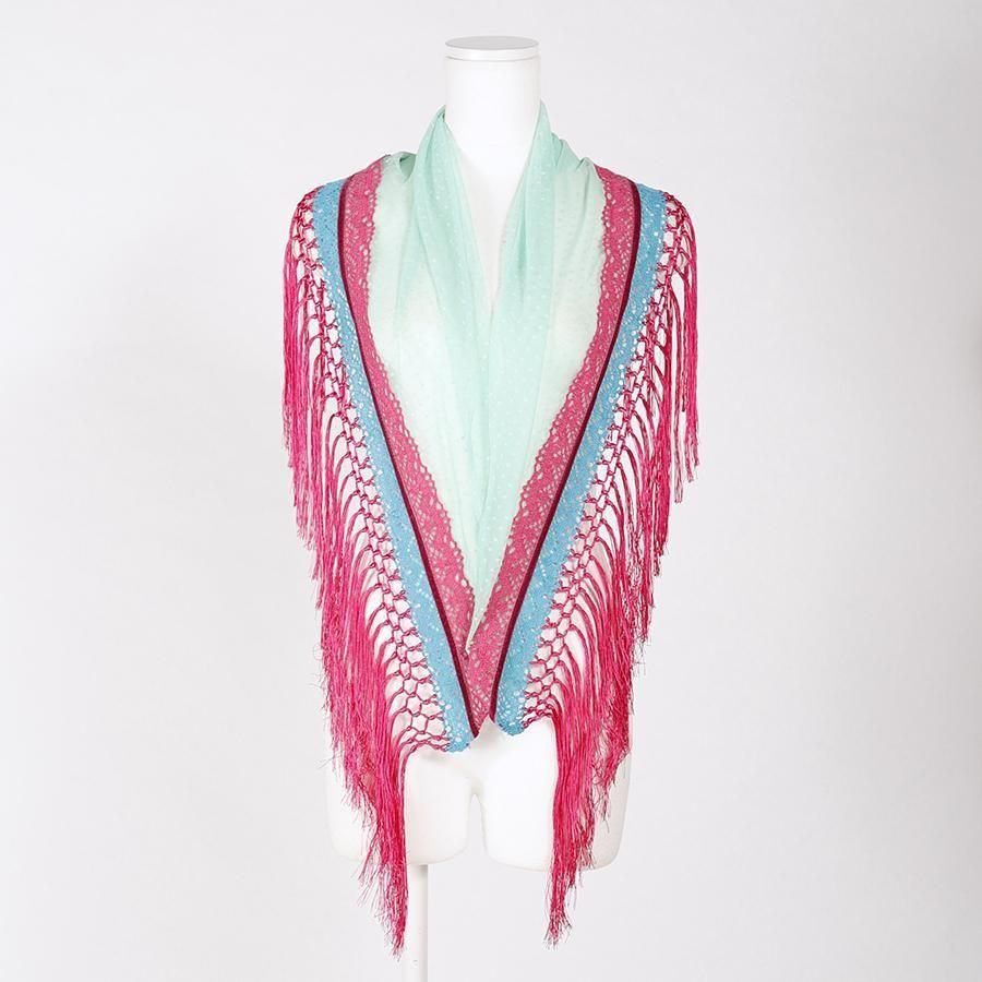 フラメンコ シージョ　マリキータ　ピンクと青 MariQuita,マリキータ,フラメンコ,マントン,ショール,大判