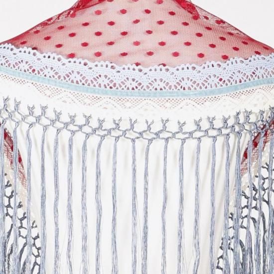 フラメンコ シージョ　マリキータ　ピンクと青 MariQuita,マリキータ,フラメンコ,マントン,ショール,大判