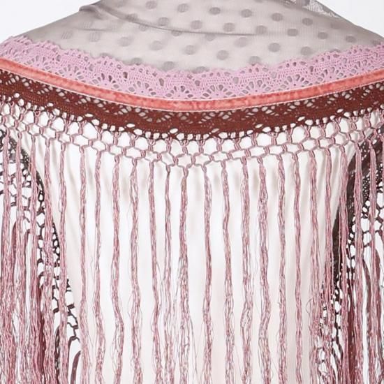 フラメンコ シージョ　マリキータ　ピンクと青 MariQuita,マリキータ,フラメンコ,マントン,ショール,大判