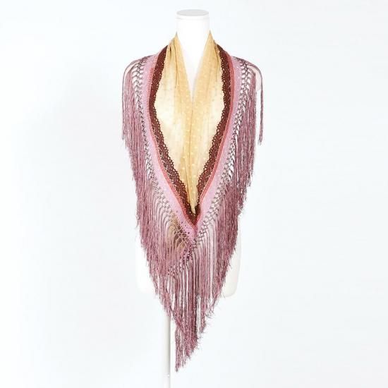 フラメンコシージョ マリキータ 黄色とピンク MariQuita,マリキータ,フラメンコ,マントン,ショール,大判