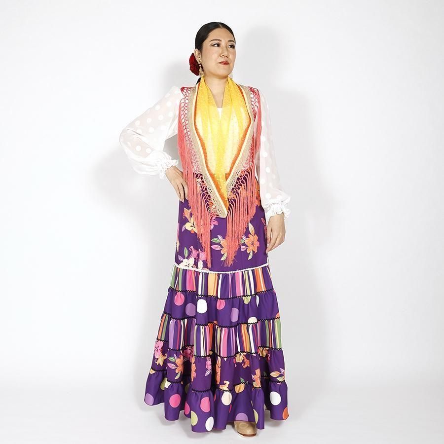 フラメンコ　ファルダ 再入荷】練習用ファルダParpadeo ボルドー - フラメンコ衣装の