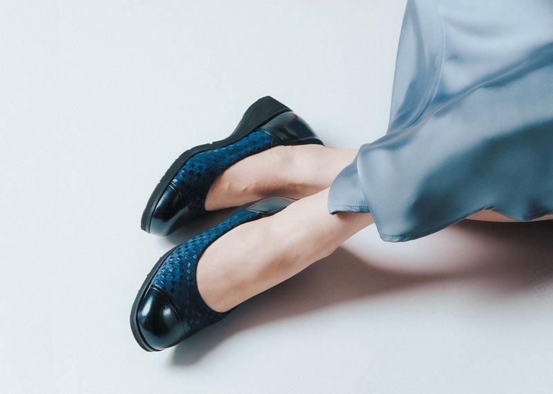 バレエシューズ プリントレザー SL13270 - 婦人靴のサロンドグレー