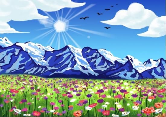 似顔絵用 無料背景 1個 1作品あたり 山と花畑 横version 似顔絵 ウェルカムボード専門店 ハピネスライクネス Happiness Likeness 似顔絵用 無料背景 1個 1作品あたり 山と花畑 横version 似顔絵 ウェルカムボード専門店 ハピネスライクネス Happiness Likeness