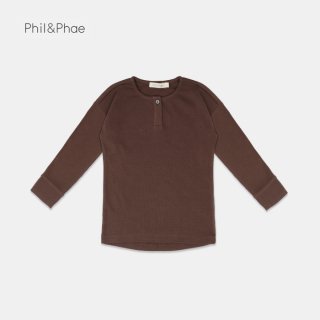 <img class='new_mark_img1' src='https://img.shop-pro.jp/img/new/icons41.gif' style='border:none;display:inline;margin:0px;padding:0px;width:auto;' />【40%OFF】 Phil&Phae | Rib henley top l/s | coffee bean | 4y、7/8yのみ