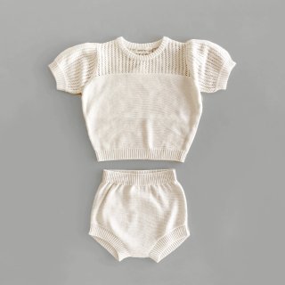 QUINCY MAE | pointelle knit set | ivory | 6-12m〜4-5y