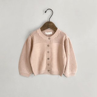QUINCY MAE | pointelle knit cardigan | blush | 6-12m〜4-5y