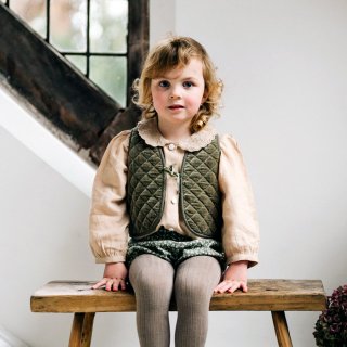 Little Cotton Clothes | Bay waistcoat - artichoke velvet | 2-3y〜5-6y