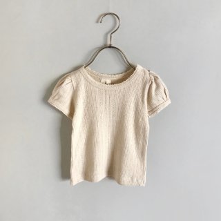 Little Cotton Clothes | Pointelle organic T-shirt- oat | 6-12m〜6-7y