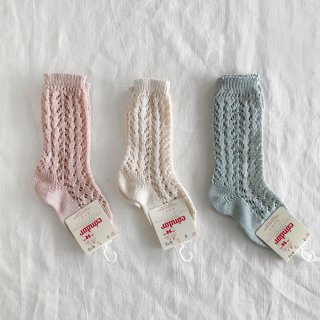 <img class='new_mark_img1' src='https://img.shop-pro.jp/img/new/icons7.gif' style='border:none;display:inline;margin:0px;padding:0px;width:auto;' />condor｜Cotton Openwork Knee-hight Socks | 0Y-2Y