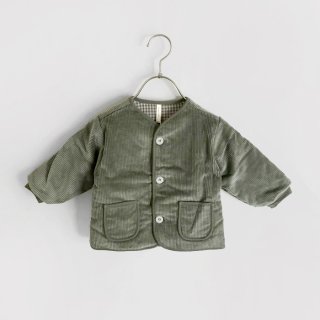 QUINCY MAE | QUILTED V-NECK BUTTON JACKET | FOREST | 12-18mのみ