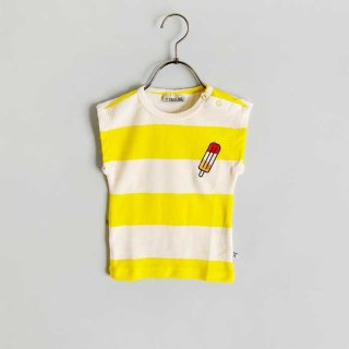<img class='new_mark_img1' src='https://img.shop-pro.jp/img/new/icons7.gif' style='border:none;display:inline;margin:0px;padding:0px;width:auto;' />CARLIJNQ | Stripes yellow - boxy shirt with embroidery | 74/80〜110/116