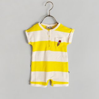 <img class='new_mark_img1' src='https://img.shop-pro.jp/img/new/icons7.gif' style='border:none;display:inline;margin:0px;padding:0px;width:auto;' />CARLIJNQ | Stripes yellow - baby jumpsuit with embroidery | 62/68〜74/80