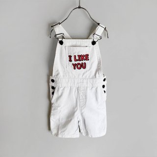 <img class='new_mark_img1' src='https://img.shop-pro.jp/img/new/icons7.gif' style='border:none;display:inline;margin:0px;padding:0px;width:auto;' />CARLIJNQ | White denim - short dungaree with embroidery | 86/92  110/116