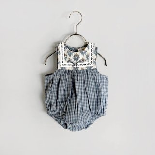 <img class='new_mark_img1' src='https://img.shop-pro.jp/img/new/icons7.gif' style='border:none;display:inline;margin:0px;padding:0px;width:auto;' />Little Cotton Clothes | Organic Meg Romper - Little Blue Check | 6-12m12-18y