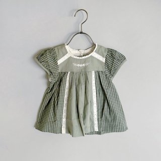 <img class='new_mark_img1' src='https://img.shop-pro.jp/img/new/icons7.gif' style='border:none;display:inline;margin:0px;padding:0px;width:auto;' />Little Cotton Clothes | Organic Ella Blouse - Little Green Check | 12-18m5-6y
