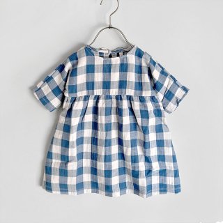 <img class='new_mark_img1' src='https://img.shop-pro.jp/img/new/icons7.gif' style='border:none;display:inline;margin:0px;padding:0px;width:auto;' />organic zoo | Pottery Blue Gingham Bella Dress | 1-2y3-4y