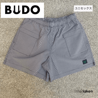 BUDO | MICRO CHECK LIGHT SHORTS ＋ADD　ホワイトｘブラック