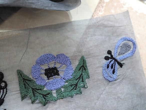 アンティーク 北欧ハーダンガーレース刺繍 大判クロス ブルーワーク