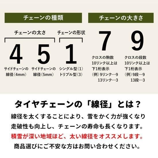 RV・低床式・フォークリフト用タイヤチェーン 67190 7.00-12 線