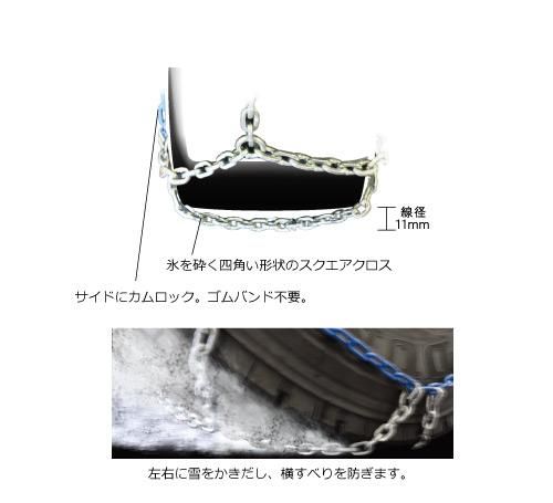 SCC JAPAN トラック・バス用(DB) 亀甲型チェーン DB6780 1ペア
