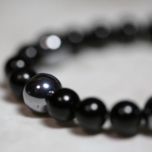 100★数量限定残り僅か★破邪♢電磁波防御【ブラックトルマリンさざれ石】❤️ テラヘルツ鉱石とブラックトルマリンの電磁波対策ブレスレット