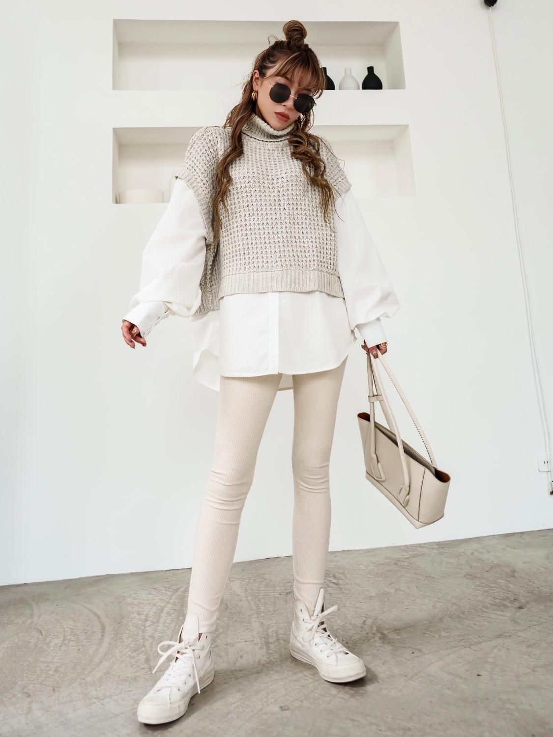 グラムリップス　ワッフルニットドッキングtops Glam Lips 完売ワッフルニット ドッキング Tops