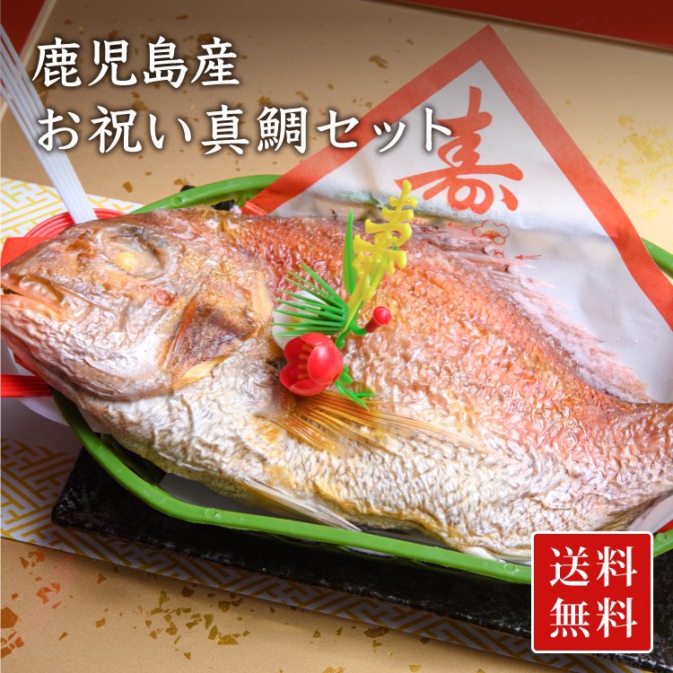 【慶事用】鹿児島県産　お祝い真鯛（尾頭付き真鯛 真空パック 約300〜400g）冷凍（送料無料）