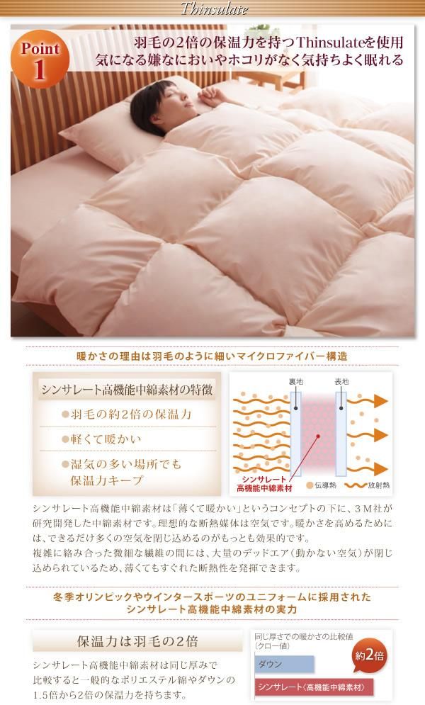 リバーシブルタイプ シンサレート高機能中綿素材入り布団 プレミアム敷き布団タイプ: 極厚ボリュームタイプ 厚さ15cm セミダブル 洗える抗菌防臭 通販 布団セット8点 ダブル シンサレート入りプレミアム敷布団 極厚ボリュームタイプ