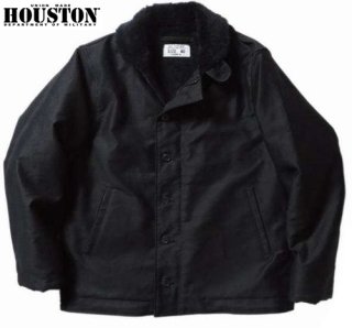ヒューストン HOUSTON 51237 ALPACA N-1 DECK JACKET ALL BLACK アルパカ　デッキジャケット　ブラック