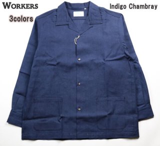  WORKERS Open Collar ShirtChambray ץ󥫥顼 ֥졼