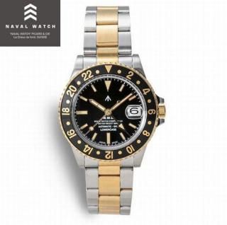 ʥХ륦å NAVAL WATCH FRXD008 GMT Mechanical S/S 3 links Metal band / SV and GD combi. model ư