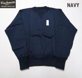 クッシュマン CUSHMAN 26901 SET IN SLEEVE SWEAT -MUJI- NAVY セットイン スイーブ スウェット 無地 両V